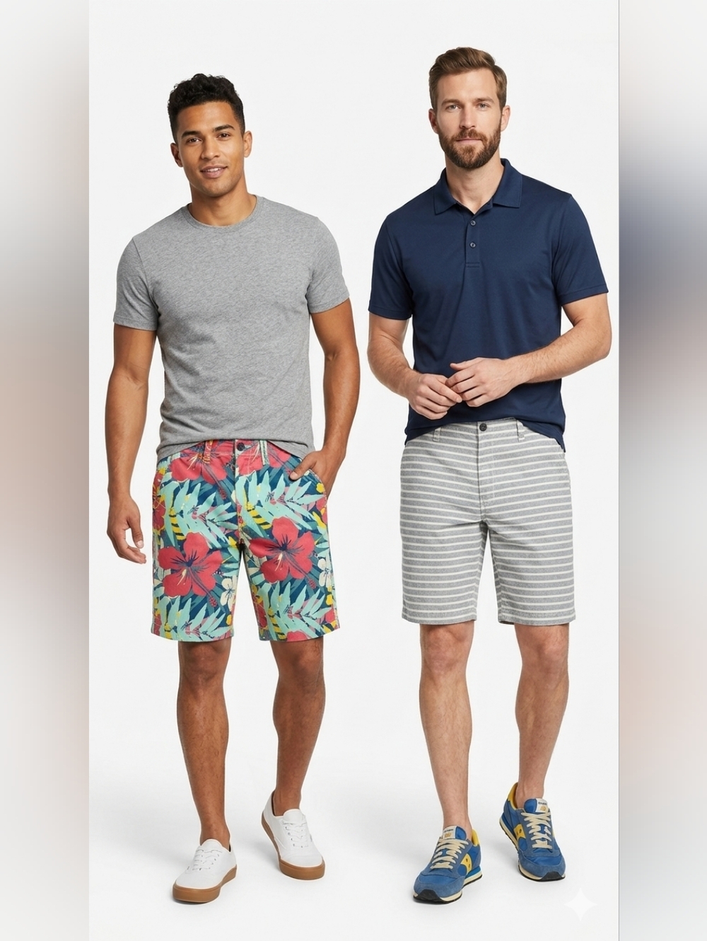 Arizona Jean Company Bundle Striped Gray and Floral Multicolor Shorts